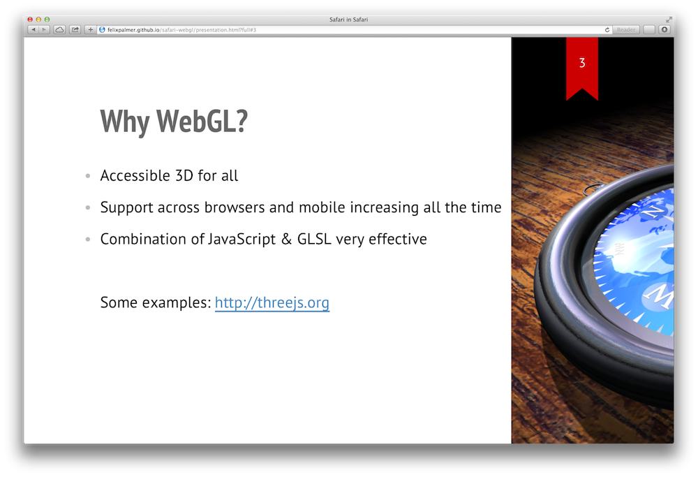 WebGL presentation example slide